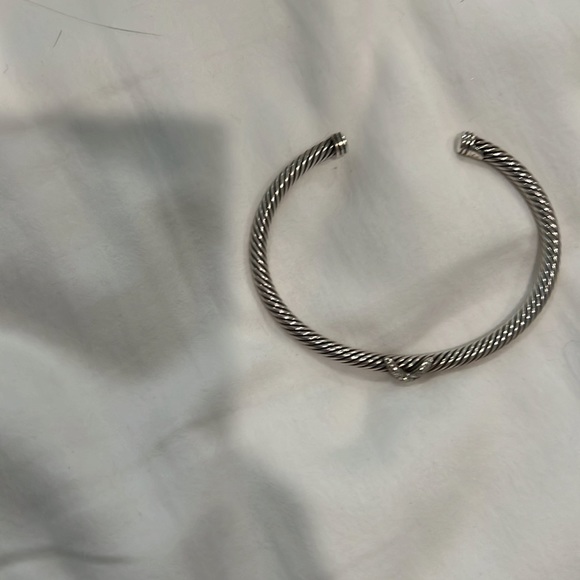 Authentic David Yurman sterling silver pave diamond X station bracelet, size Sm - Picture 4 of 6